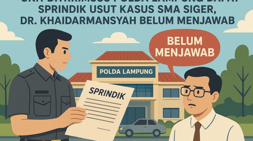 Sprindik Sudah Turun! Kasus SMA Siger Kian Panas, Jejak Yayasan Misterius dan Diamnya Dr. Khaidarmansyah Jadi Sorotan Publik