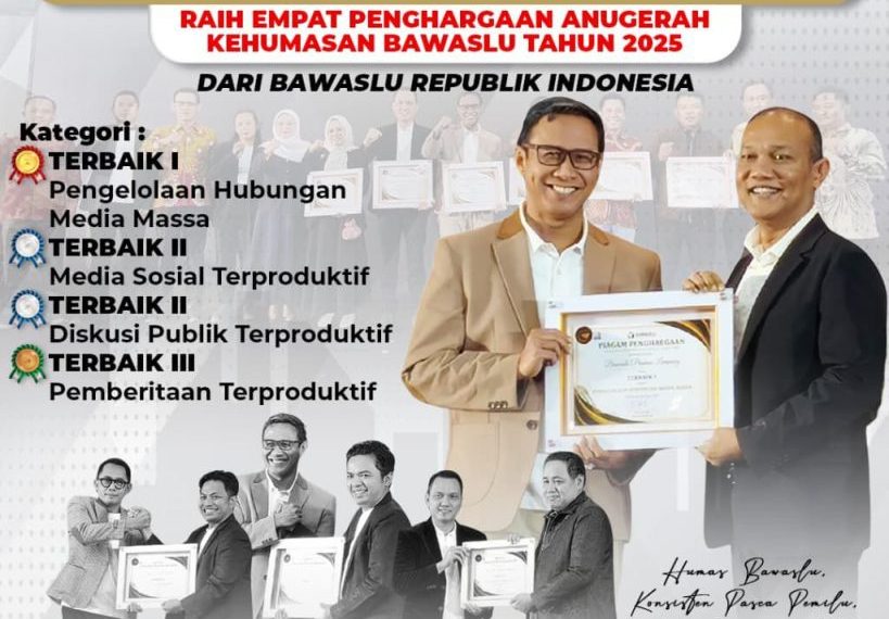 Bawaslu Lampung Raih Empat Penghargaan Anugerah Kehumasan Nasional