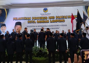 Herman HN Hadir, Eva Dwiana Wakilkan Deddy Amrullah di Pelantikan Nasdem Bandar Lampung